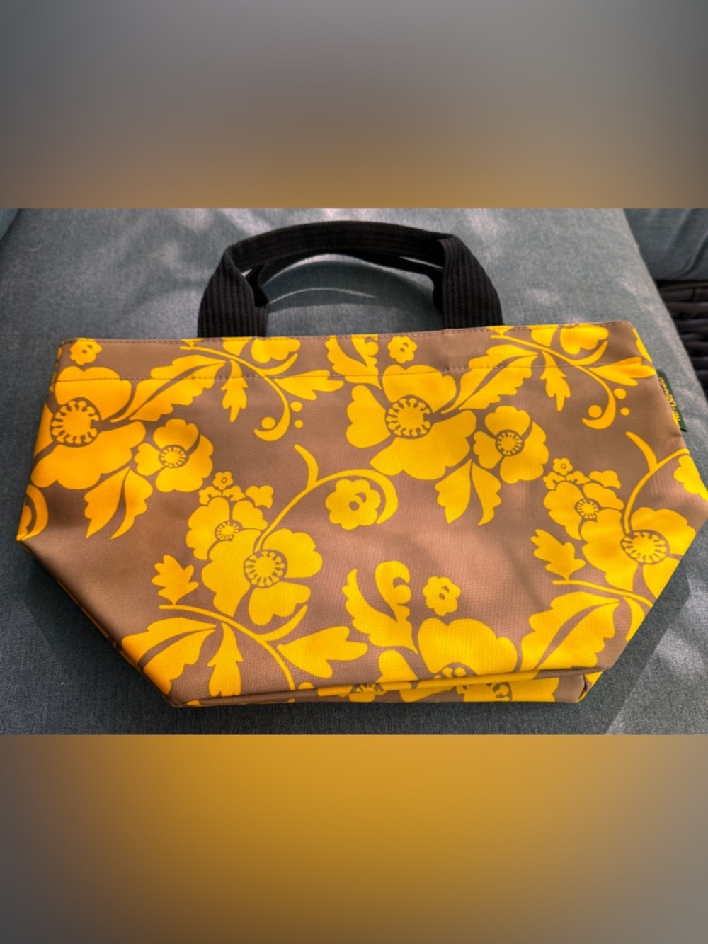 Herve Chapelier Yellow Floral Tote Bag for Women